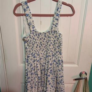 Floral Blue and White Dress